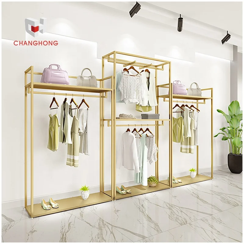 Metal T-shirt display racks clothes boutique store display stands for clothing shop interior design ideas