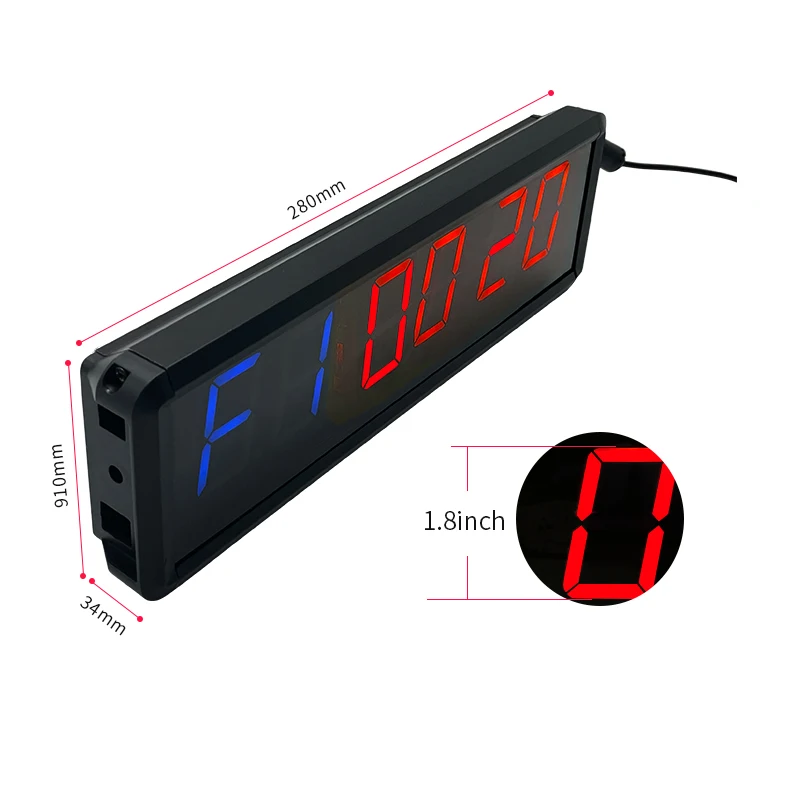 Ganxin New Design E Series 1.8 Inch 6 Digits Led Crossfit Seconds Interval Timer Training Portable Gym Fitness Sport  Timer