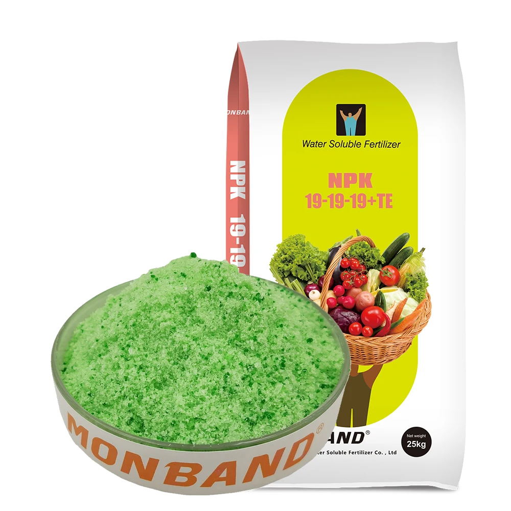 Monband 100% Water Soluble Compound Fertilizer NPK 19-19-19 Balance Fertilizers Formulations Customized Various Colors