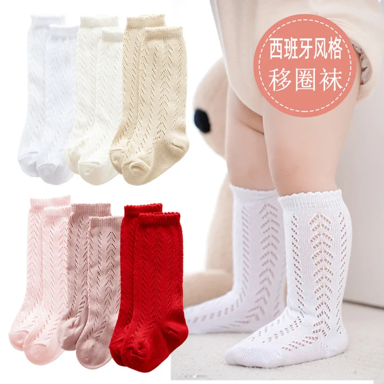 HY-4640  New Spanish style Flannelette Summer Knee Socks Girl heel less lace over the knee stockings Baby medium stockings