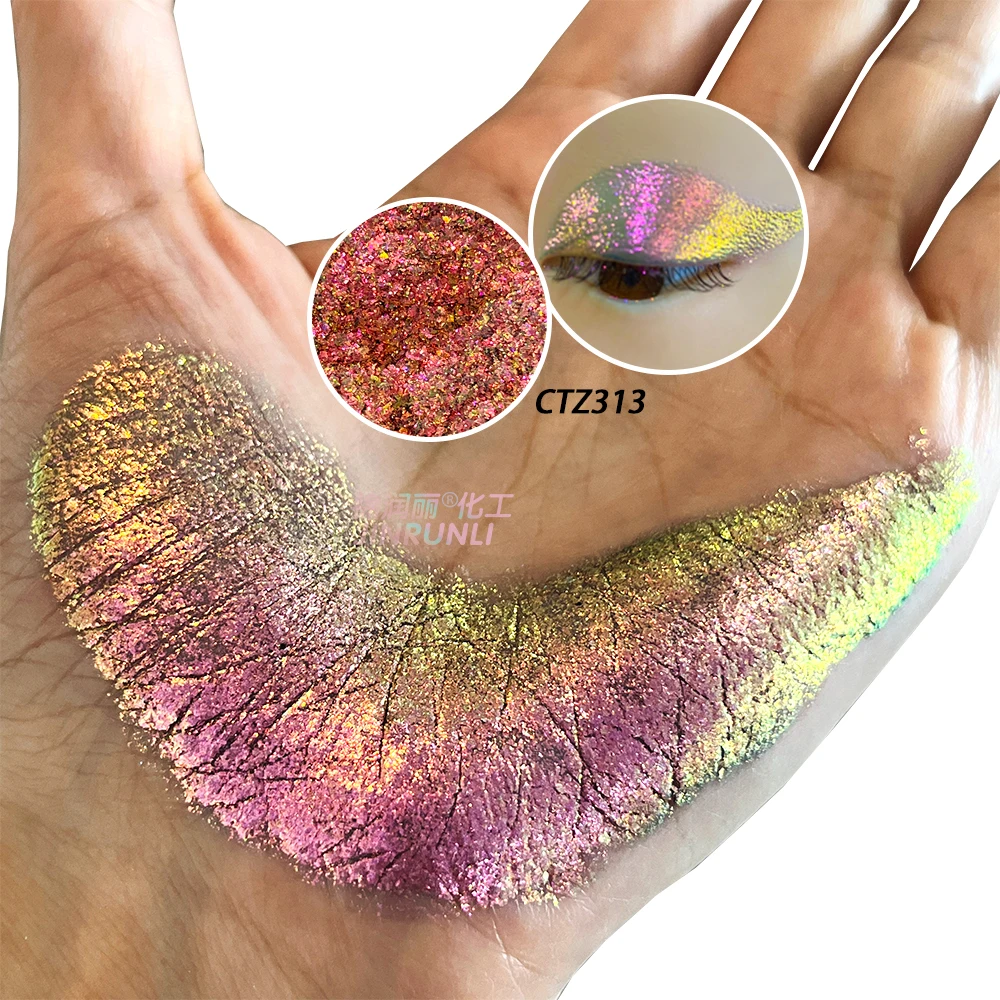 CTZ3 Jinrunli rainbow color FOUR TONE chameleon pigment eyeshadow chameleon effect shifting powder