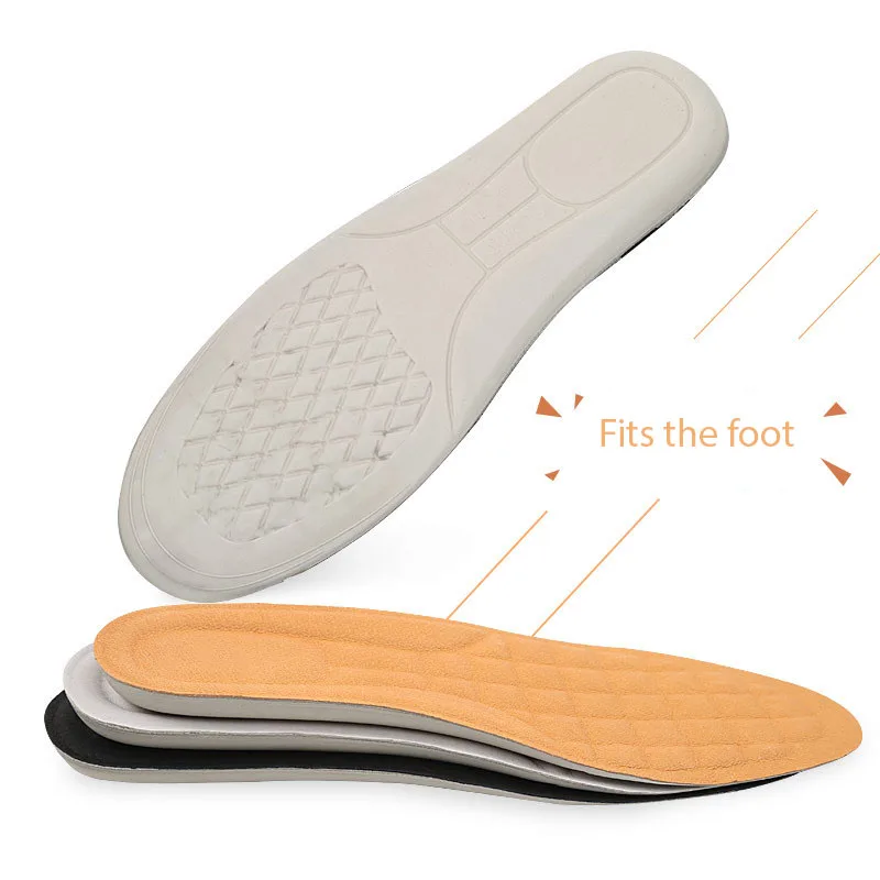 S-King Cowhide Genuine Leather Elastic Massage Orthotic Insoles