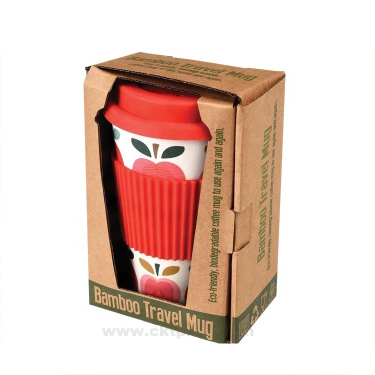 Custom Printed Packaging Cardboard coffee Mug Cup Bottle Gift packaging box with window