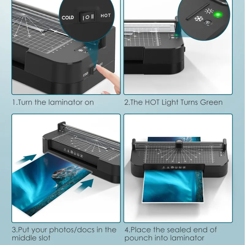 Paper Photo Hot Laminating Self Adhesive Stickers Cold Laminating Laminator Machine A4