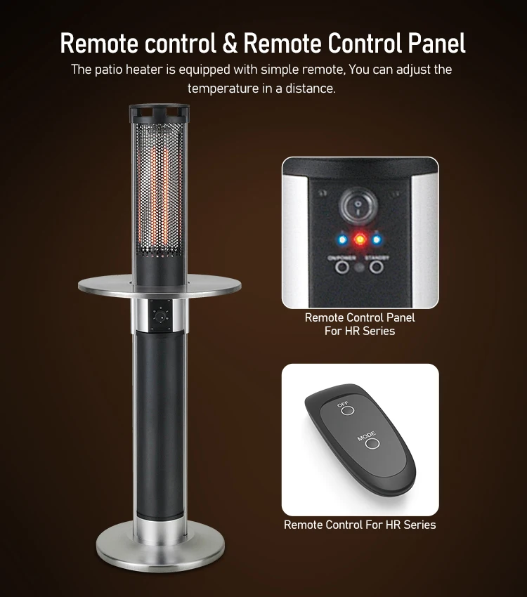 Custom Carbon Fibre Heaters Outdoor Garden Bar Table Electric Heater