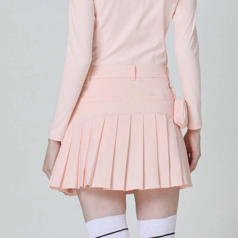 Custom 2023 Cloud Hide Sports Pleated Skirt Women Workout Fitness Pocket High Waist Quick Dry Running Golf Tennis Skirts