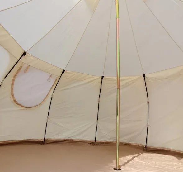 Oxford cloth breathable sunscreen large tent can be used for multiple people khaki color waterproof lotus yurt tent