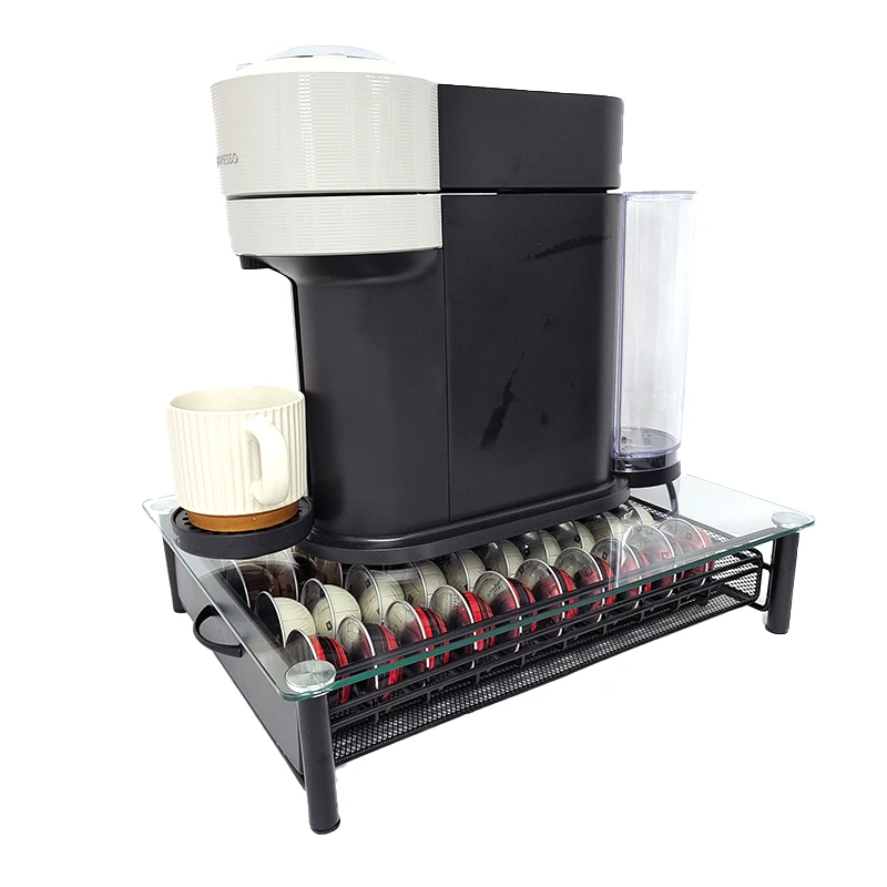 Tempered Glass Holder Drawer Vertuoline Pods Compatible with 40 Dolce Gusto Capsules coffee pod storage drawer