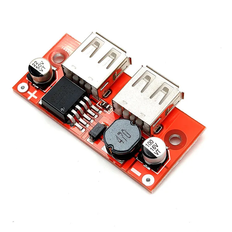 DC DC LM2596 Car charger step down module Dual USB output fixed voltage 5V power module