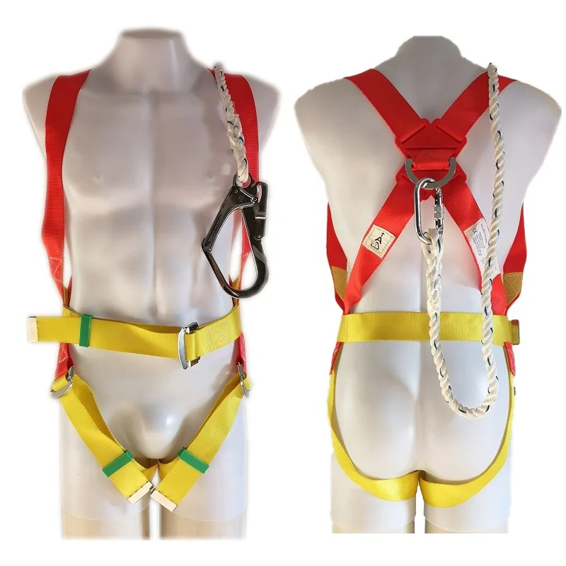 
cheap price good quality industrial full body safety harness belt with safety lanyard 