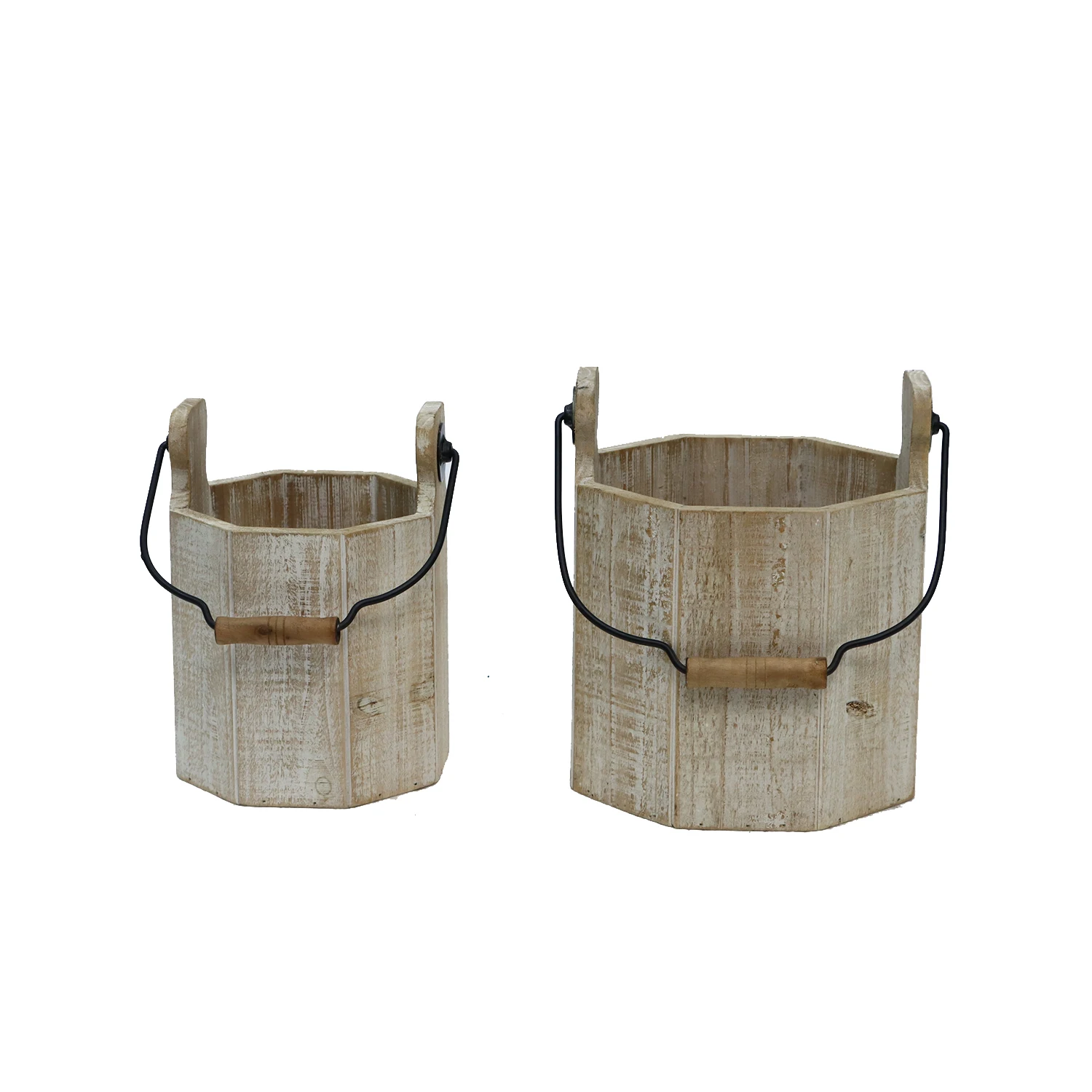 Rustic Succulent Planter Box Plant Container Wood Barrels Flower Pot