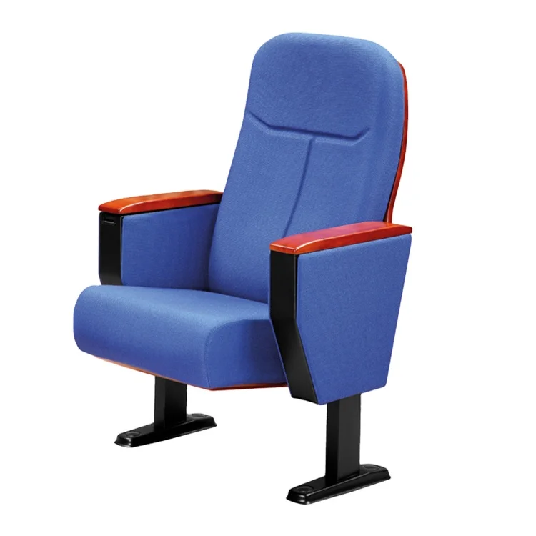 Auditorium Chair High Density Molded Foam Comfortable Fabric Theater Furniture Folding Seat Modern Commercial Furniture Plastic