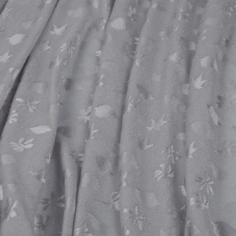 Поставщик на заказ белая 100% полиэфирная причудливая Цветочная сетчатая ткань с вышивкой