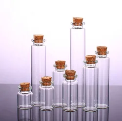 8ml 10ml 15ml cosmetic packaging pharmaceutical glass tube deluxe glass tube with cork lid fancy glass bottle for candy