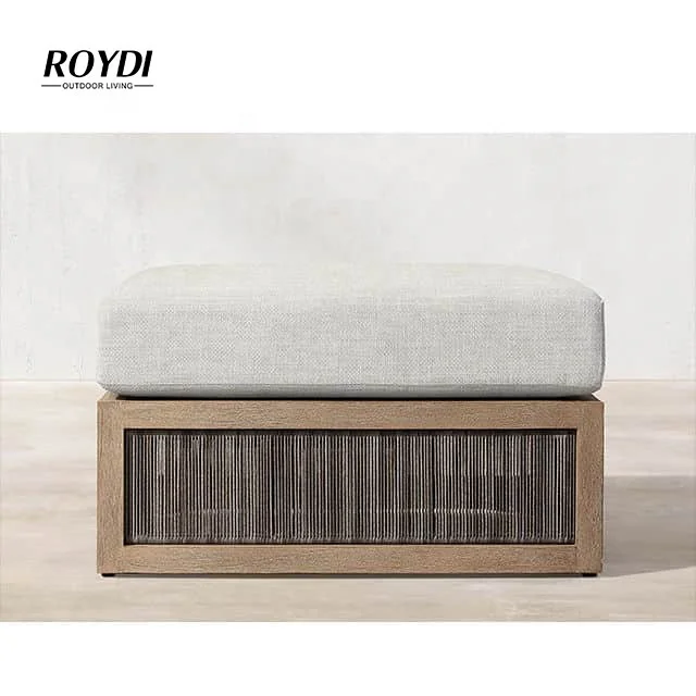 Roydi Teak Furniture Teak Shoe Changing Stool Sofa Bed Ottoman Outdoor Footstool