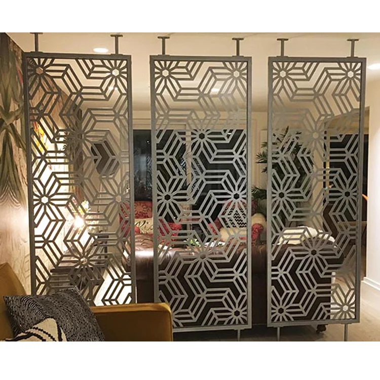 stainless classic room laser cut decorative steel metal screen panels divider partition hanging home