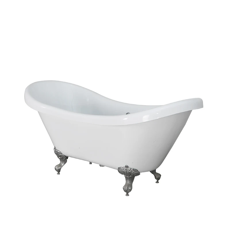 Bathroom Popular Seamless Acrylic Curve Freestanding Bathtub Surging Massage Stone Bath Tub