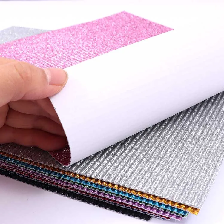 Foska Multi Bright Colors 270gsm Premium Sparkly Card Stock Corrugated Paper for Crafts Card Making Scrapbooking DIY Projects
