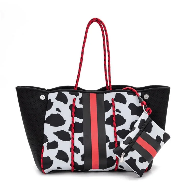 Custom Neoprene Beach Bag With Small Bag Portable Fashion Tote Bag Custom Color or Logo