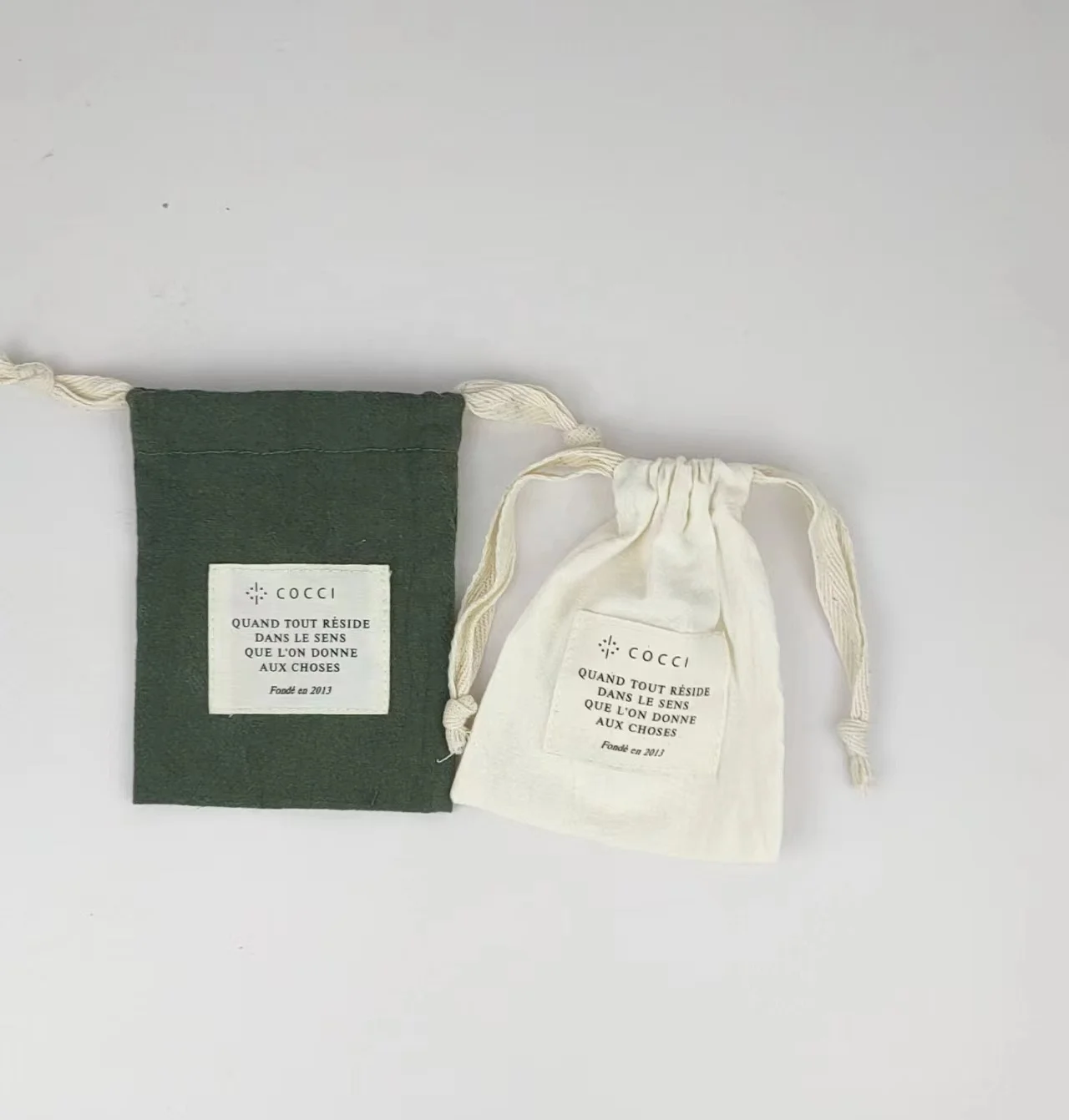 Accept Print Logo Cotton Bag Gift Packaging Dust Proof Favor Natural Soft Cotton Drawstring Bag