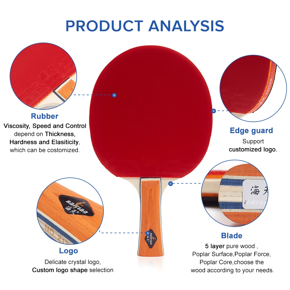 Long Life Table Tennis Rackets Double-sided PingPong Racket Table Tennis Bat
