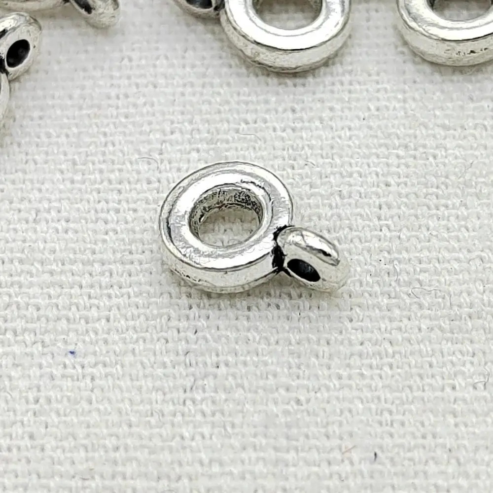 Donut Antique Silver Color Plated DIY Zinc Alloy Bail Beads for Jewelry Making 11x8mm Hole:Approx 1.5mm 100PCs/Bag 1667771