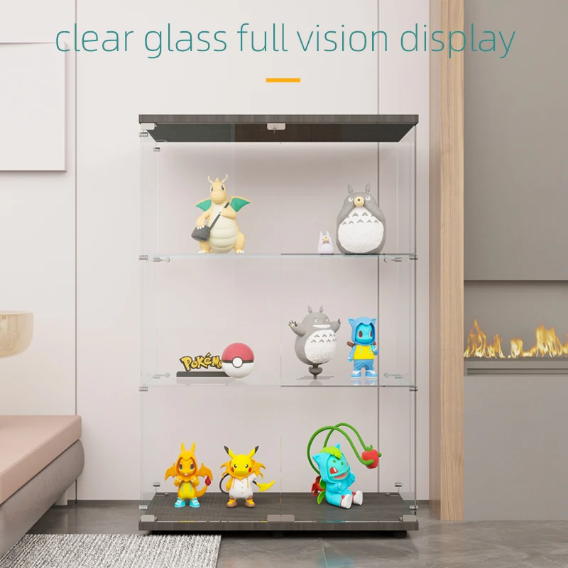 China cabinet with glass shelves Glass perfume display cabinet glass cabinets lego acrylic minifigure display case comic con toy