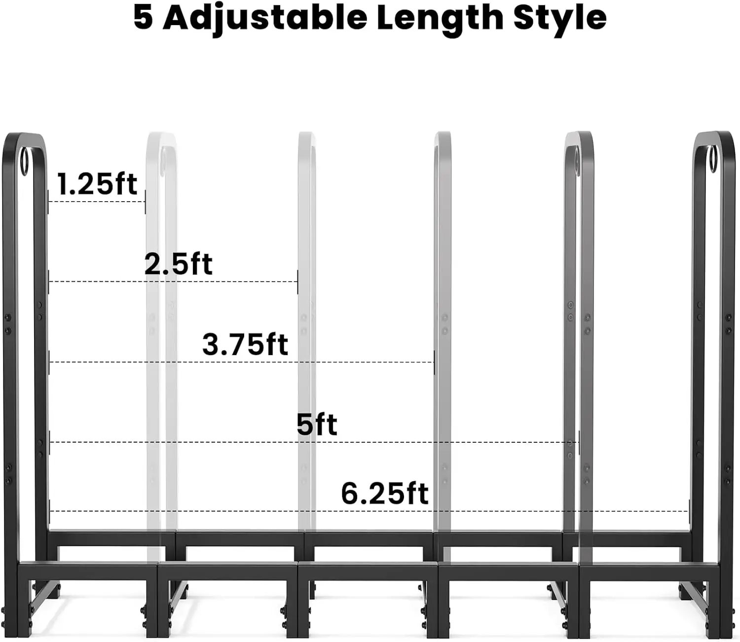 6FT High-capacity Steel Indoor & Outdoor Fire Pit Wood Storage Accessory Firewood Log Rack & Tool Set