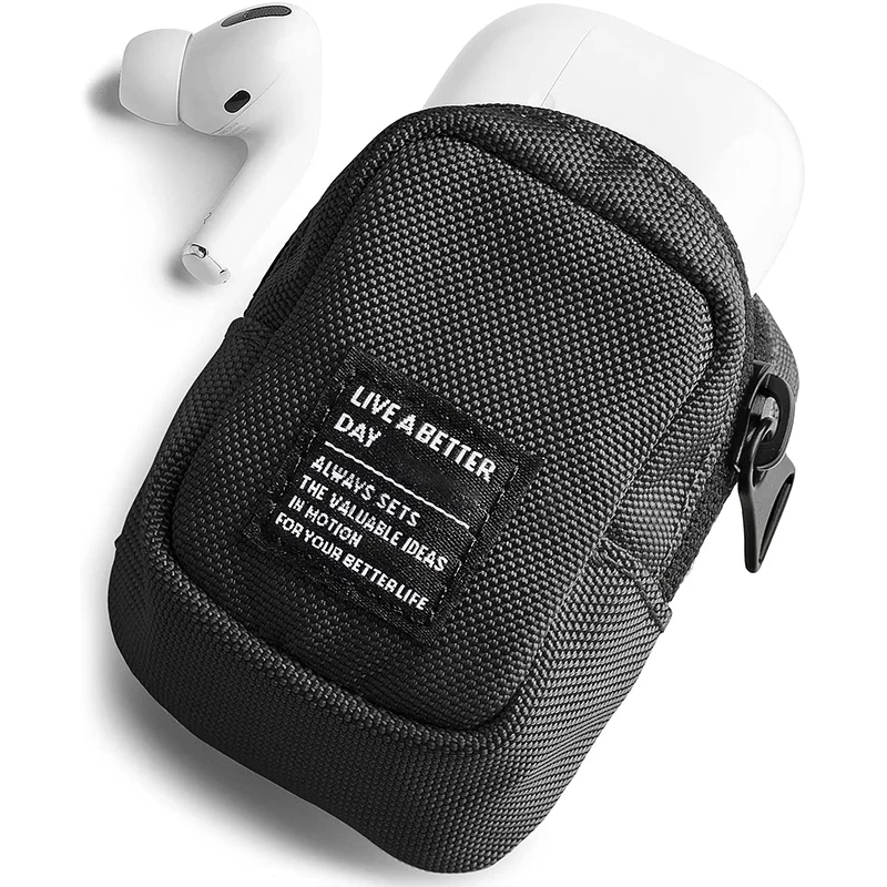 Mini Pouch Nylon Carrying Pouch Small Bag for AirPods Galaxy Buds Earphones Cards