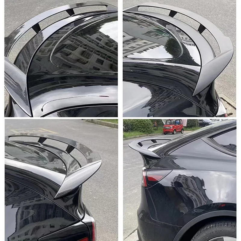 Suitable for Tesla Model Y spoiler rear wing rear spoiler carbon look carbon fiber printing and black