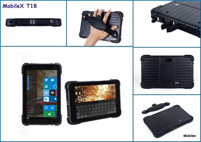 Portable rugged triple-proof laptop 8-inch IP67 long standby handheld industrial tablet for win 10 4GB+64GB Barcode Scanner