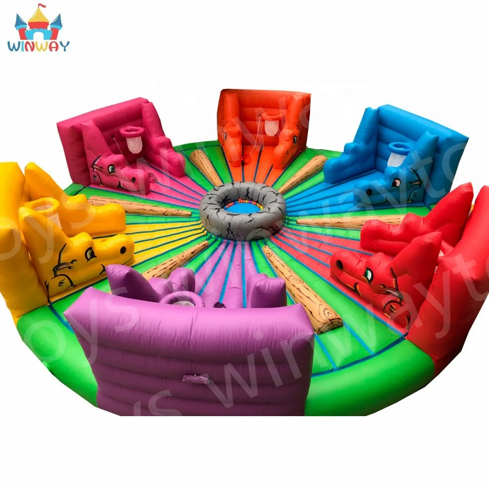 The hungry hungry Hippo game Hungry Hippos 4-6-8 ways bungee challenge games Inflatable Hungry Hippo Chow Down Game