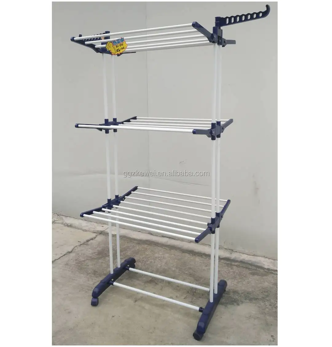 3 Tier Clothes Drying Rack Foldable Laundry Outdoor Indoor Heavy Duty Garment Dryer Stand On Wheel