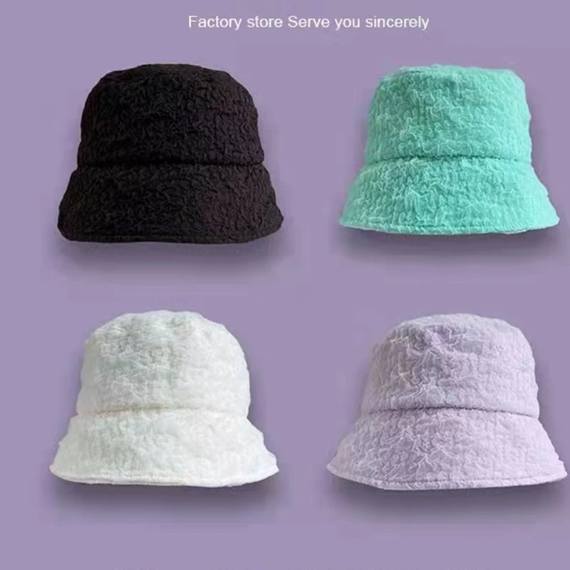 New design Beautiful Multi- color Seersucker comfortable Bucket hat for women outdoor take photos Bucket Hats