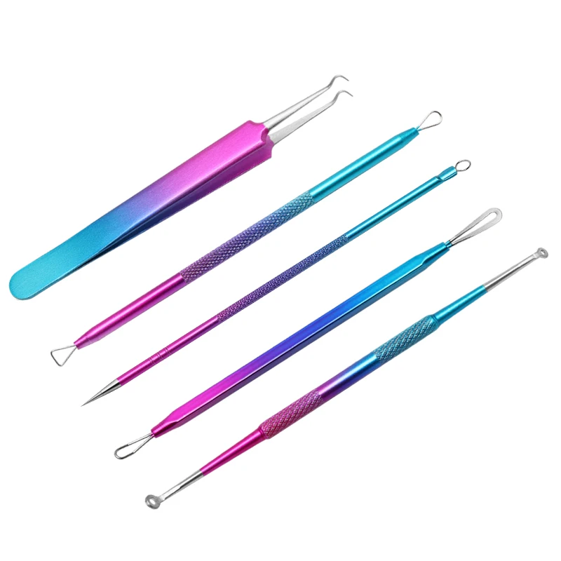 New Arrival GradientRamp Blackhead Remover Pimple Tool Kit Professional Stainless Pimples Comedone Extractor Removal Tool