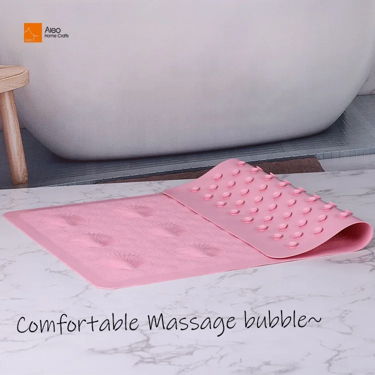 Soft White Mini Half-Natural Rubber Bath Mat Custom Japanese Design Eco-Friendly Waterproof Anti-Slip Safety Shower Mat New