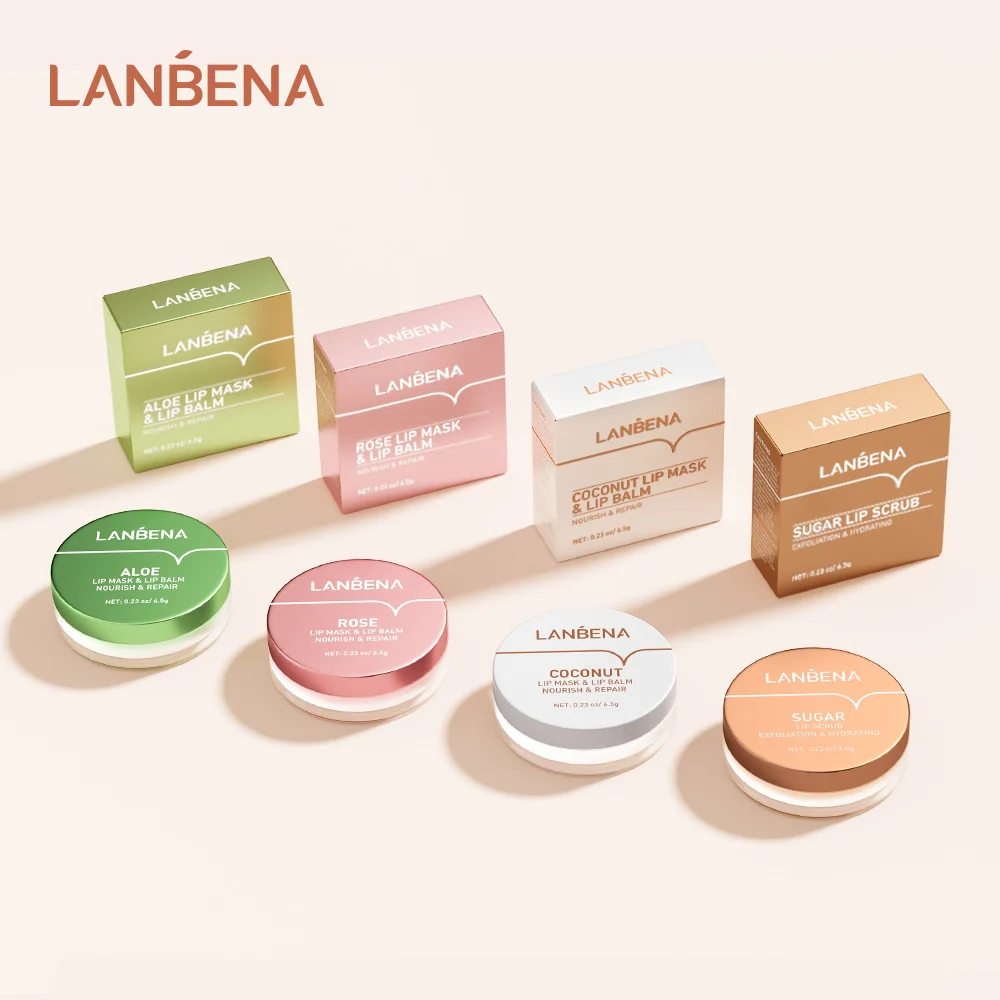LANBENA маска для губ с алоэ, кокосовой розы, Увлажняющая восстанавливающая маска для губ с коричневым сахаром, отшелушивающая маска для губ