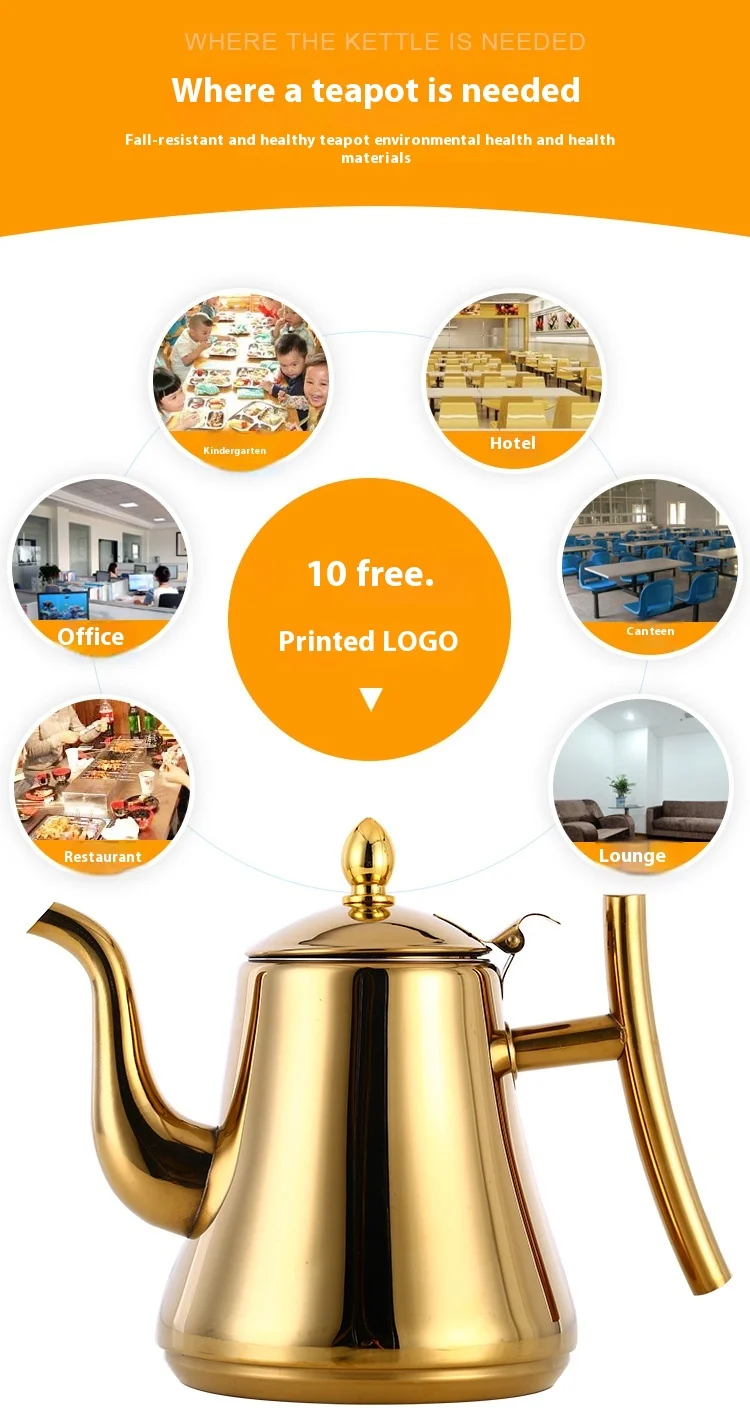Thickened Stainless Steel Teapot with Classic Design Filtered Metal Induction Cooker for Home Hotel Restaurant Use Capacity 1-2L