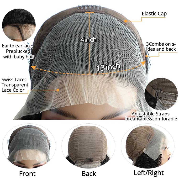 Forcuteu High Discounts 100% Natural Human Hair Wigs,8-16Inch Bob Wigs Human Hair Lace Front Wig, Virgin Hair Wigs For Black Women