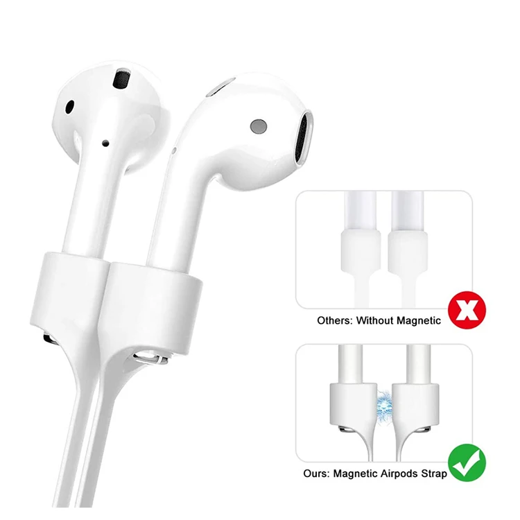 Anti lost silicone neck string rope Magnet earphone accessories Protective holder for airpods magnetic