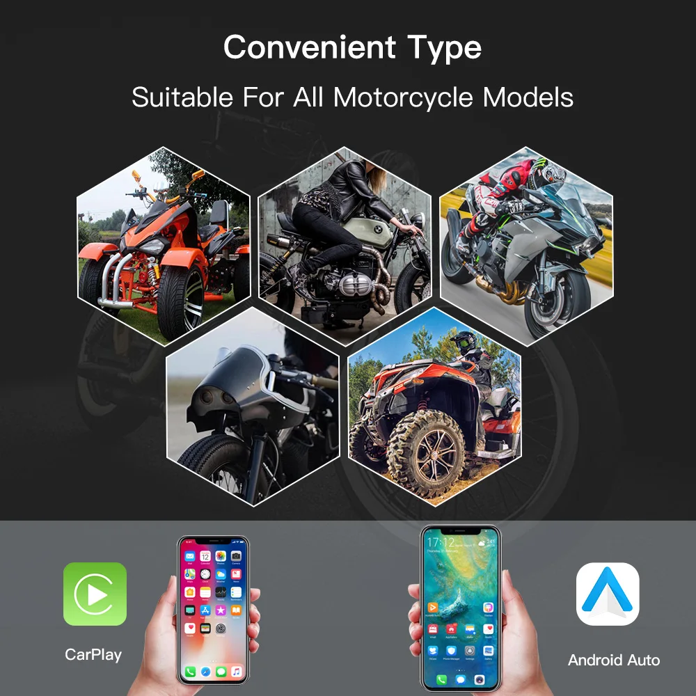 CARABC мотоцикл Gps Carplay Экран Мотоцикл экран беспроводной Android Авто дисплей 5 дюймов Беспроводная