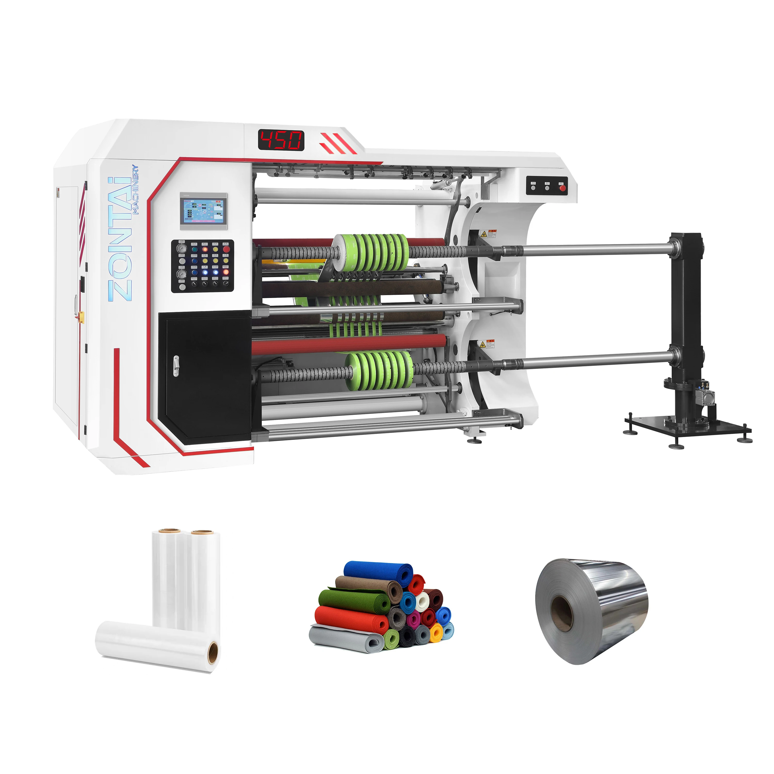 ZONTAI Automatic Sliting Rewinding Machine Slitting Rewinder 400m/min Production Capacity 1300mm Max. Workable Width