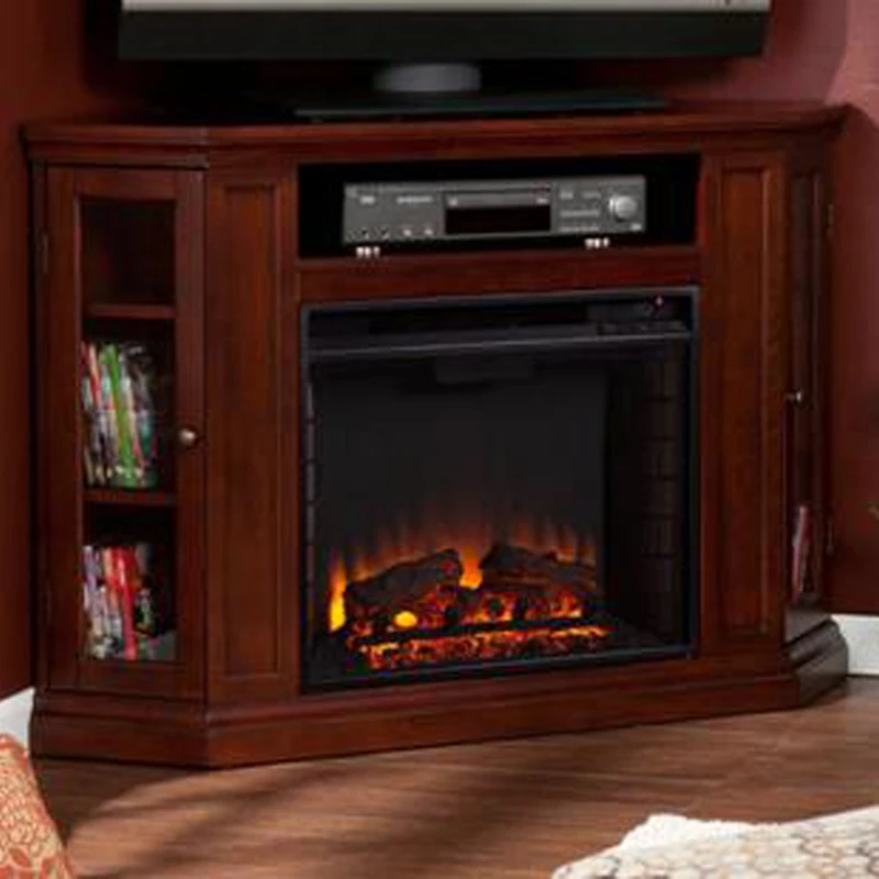 
white freestanding Electric Fireplace (With Mantel) tv stand 