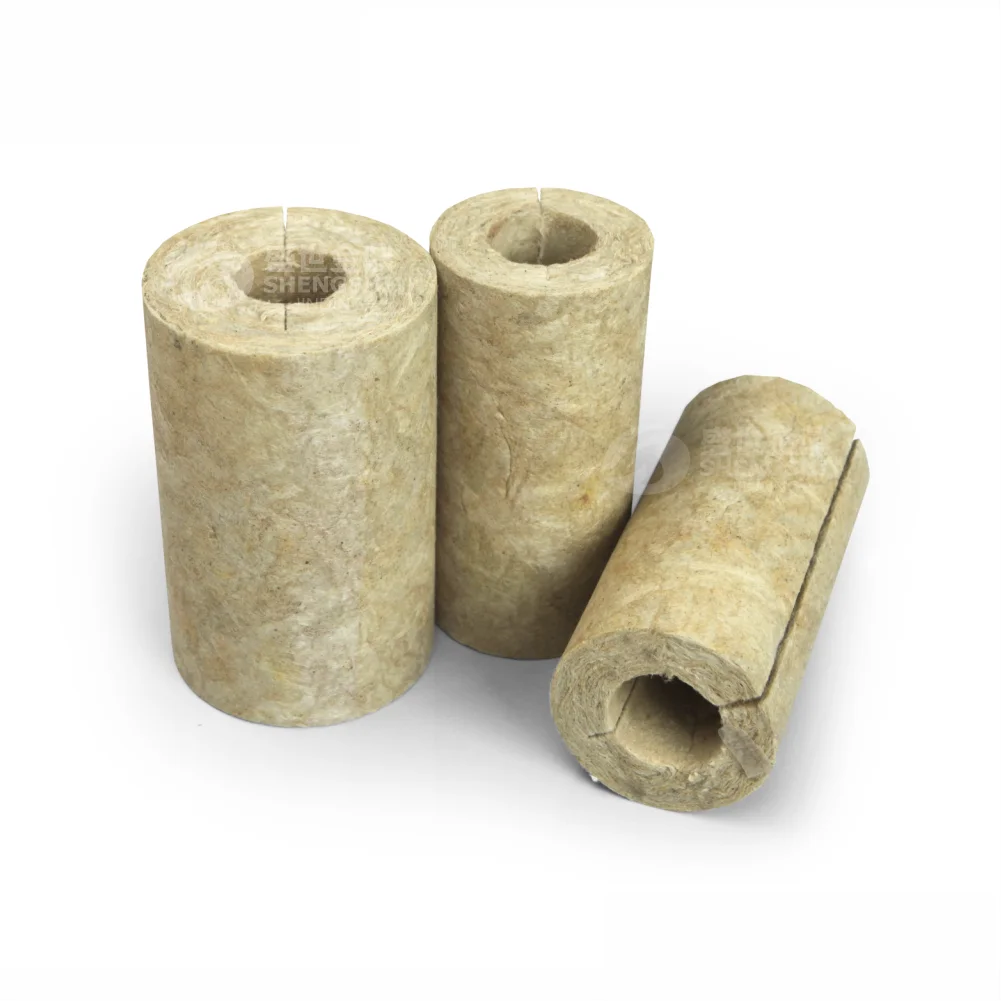 Thermal insulation high density rock wool Tube pipe  Section Mineral Wool for insulation applications price mineral wool
