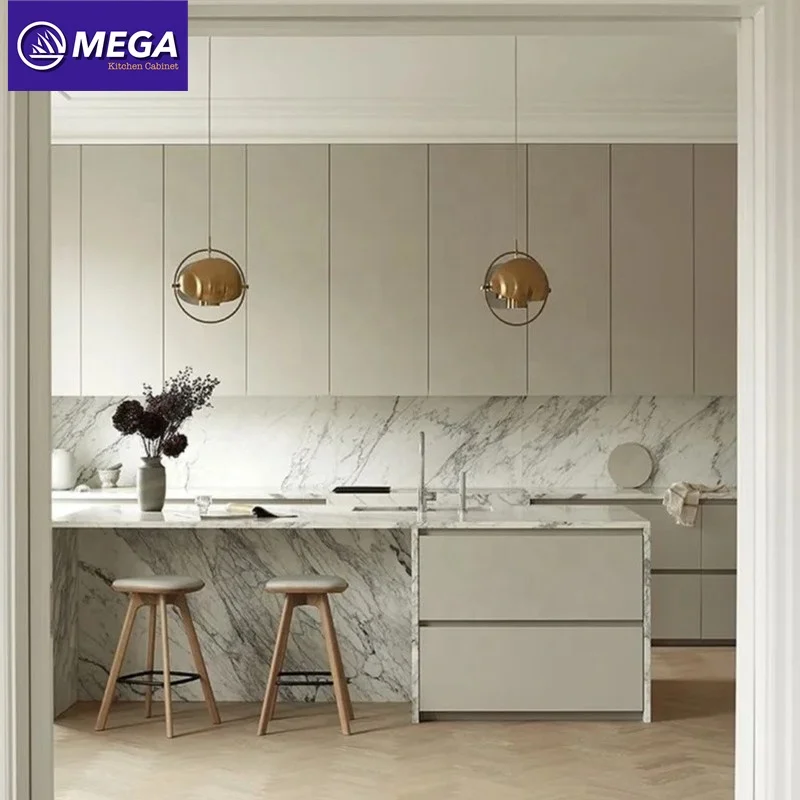 Complete set European Style cream color matt with drawers and doors complete kitchen cabinet modern designs