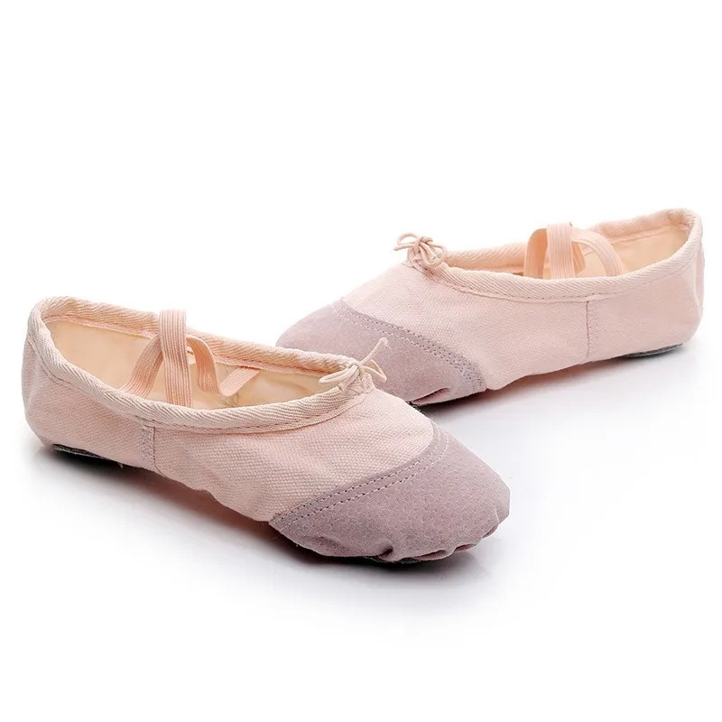 Colorful Classic Tan Ballerina Slippers Flats Ballet Brown Canvas Ballet Shoes Dance for Women and Girls Kids