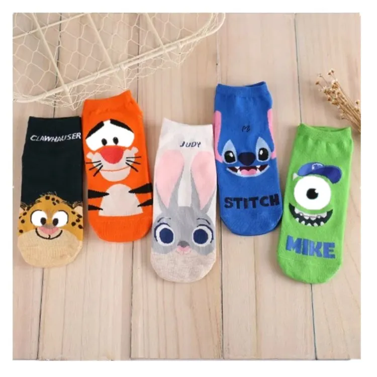 
Fashion Cartoon Character Cute Short Socks Colorful Crazy Animal Funny Ladies Socks Cotton Ankle Socks for Women 