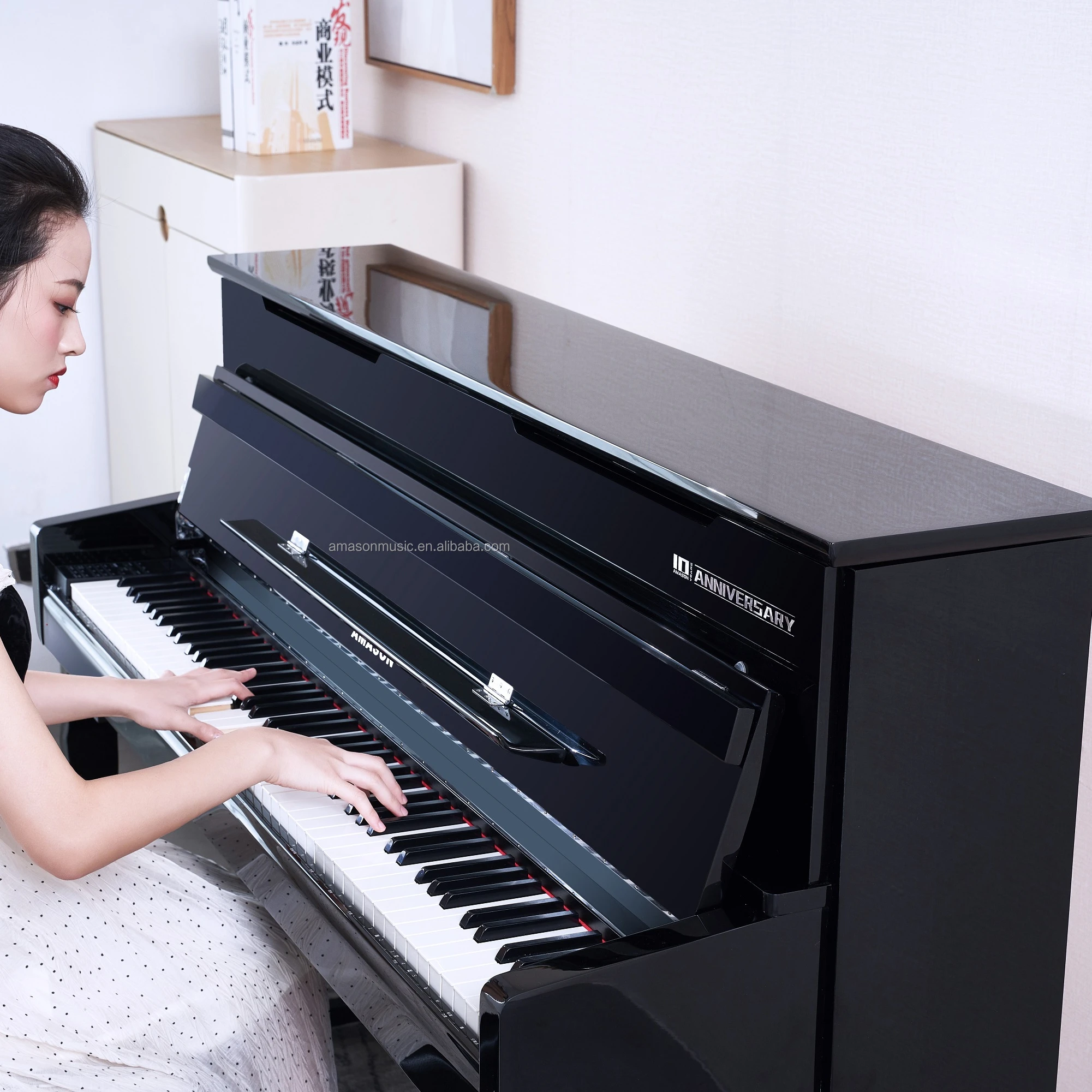 Flykeys High Quality Hot Sale Piano 88 Keys Hammer Action Keyboard Black Wooden Panel Upright Piano