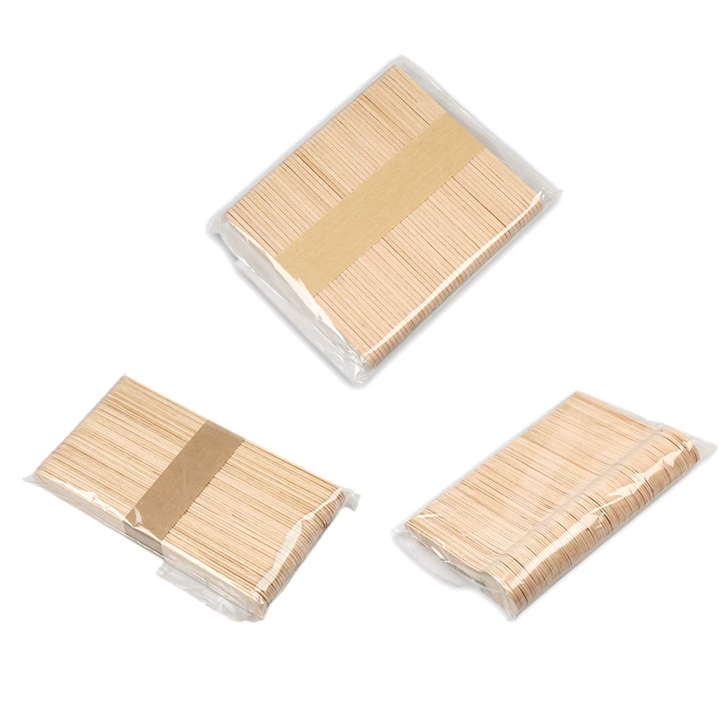 Professional Size Popsicle Hard Salon Depilatory Disposable Tongue depressor Spatula Wooden Wax Stick Hair Removal Applicator