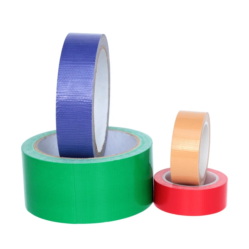 2- Recyclable Silver Gray Grey Yellow Red Black White Orange Blue Purple Green Brown Pink Duck Cloth Duct Self Adhesive Tape